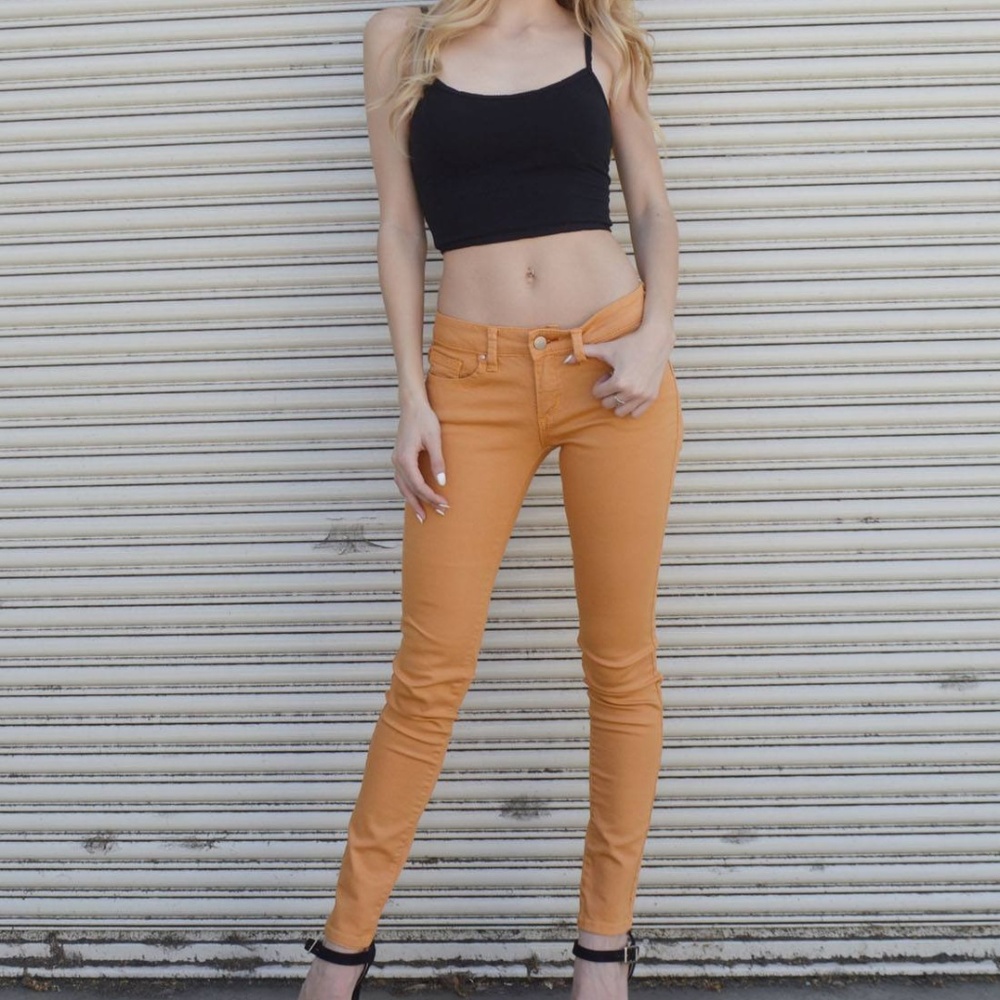 NEW Full Length Jeans Mustard Ankle Slim Fit Pants